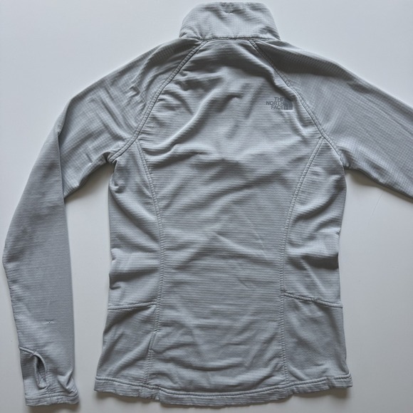THE NORTH FACE 1/4 Zip Baselayer Sweatshirt XS Gray Smooth Face Grid Fleece - Picture 9 of 16